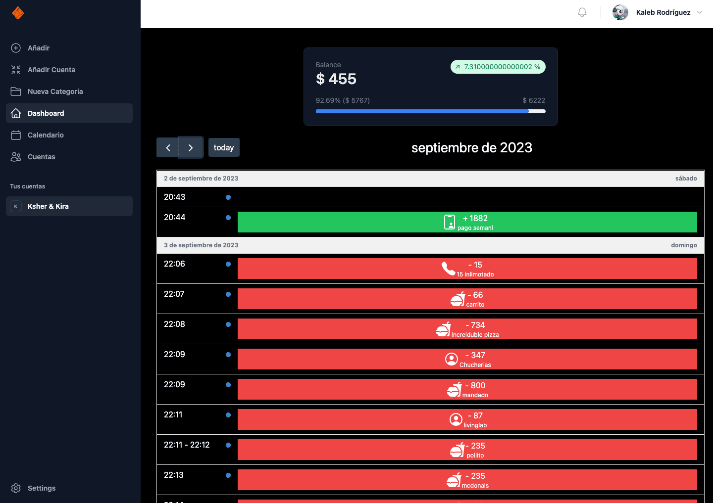 Captura del proyecto FinMex
