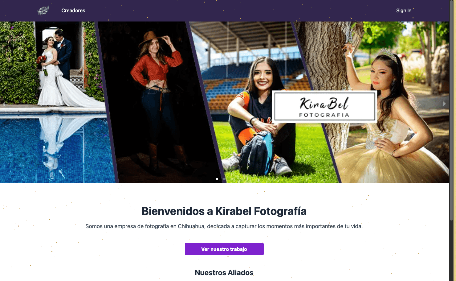 Captura del proyecto Kirabel Fotografía - Proyecto Personal