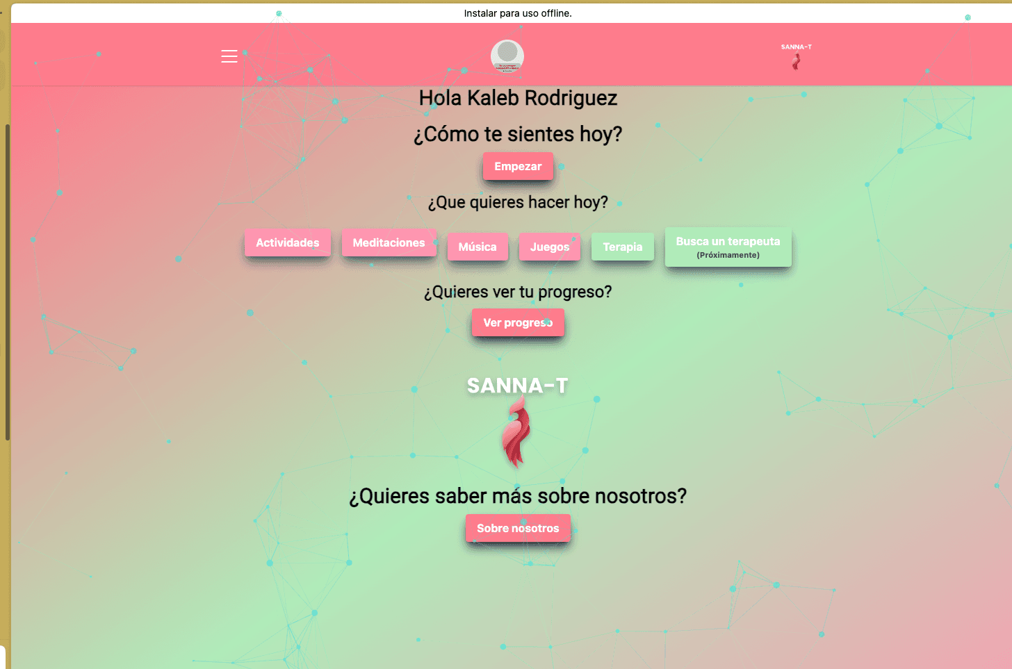 Captura del proyecto Sanna-T - Innovatec TecNM 2023