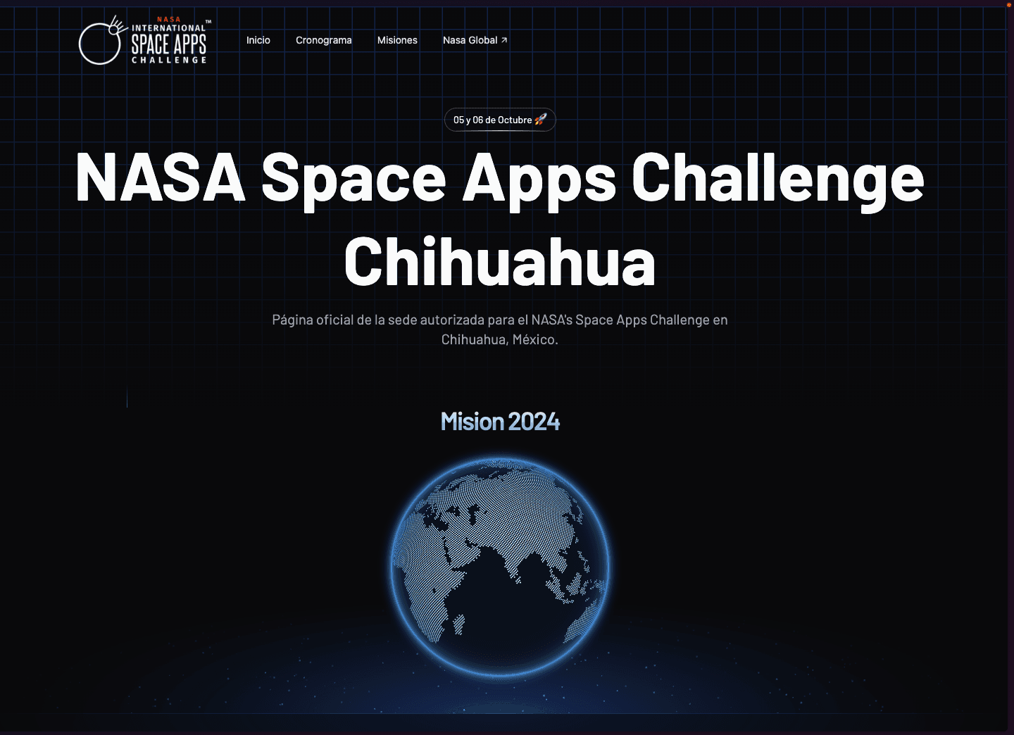 Captura del proyecto NASA Space Apps Chihuahua