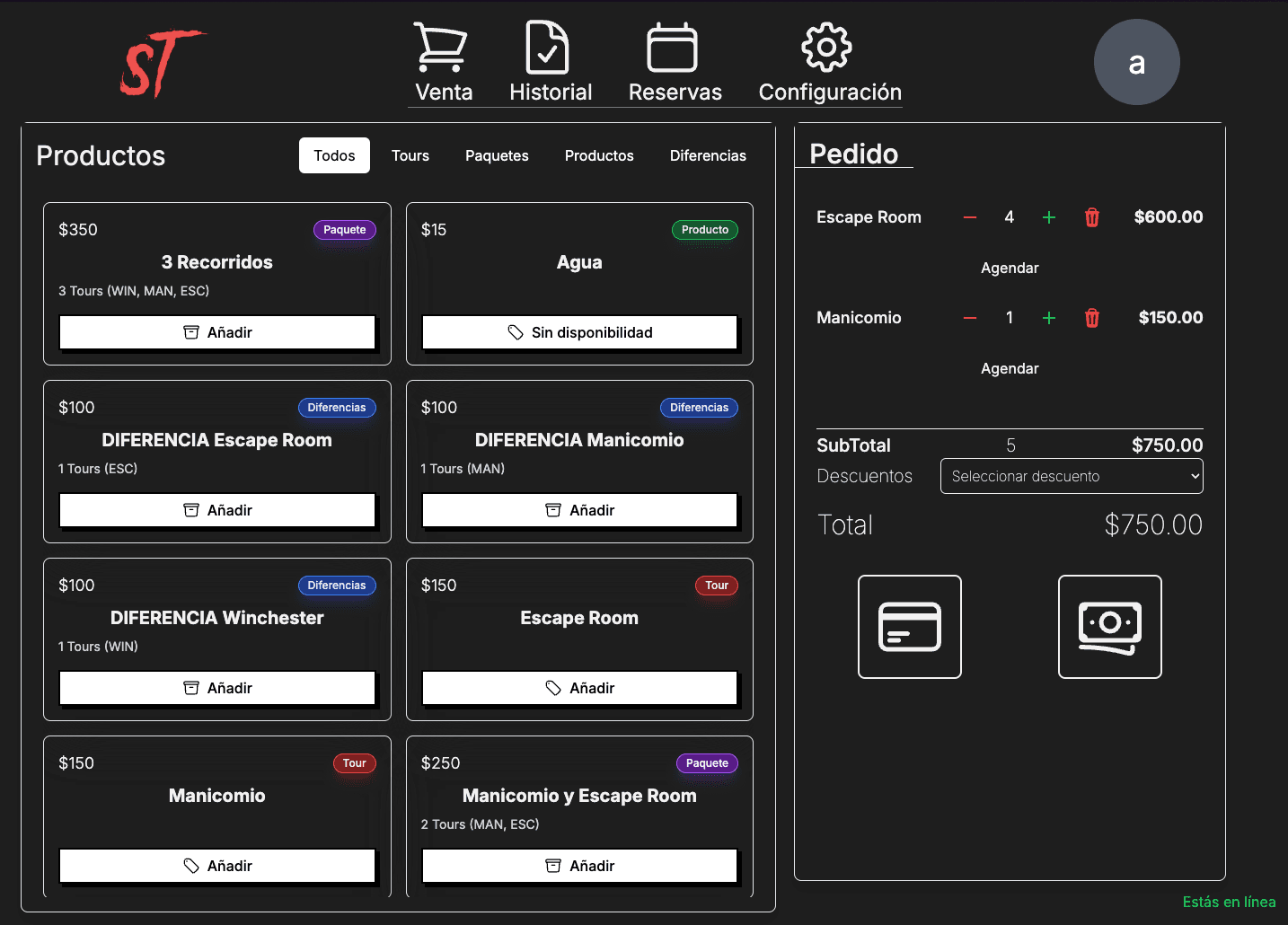 Captura del proyecto Stranger Themes - Punto de venta